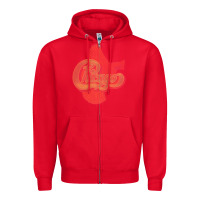 Red VINTAGE CHICAGO Zipper Hoodie - linhVisuals