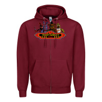 Burgundy FREDDY FAZBEAR'S Zipper Hoodie - linhVisuals