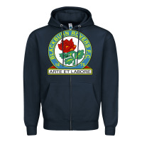 Navy blackburn-fc Zipper Hoodie - linhVisuals