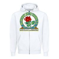 White blackburn-fc Zipper Hoodie - linhVisuals