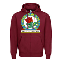 Burgundy blackburn-fc Zipper Hoodie - linhVisuals