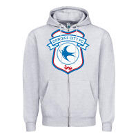 Heather Grey cardiff-city-fc Zipper Hoodie - linhVisuals