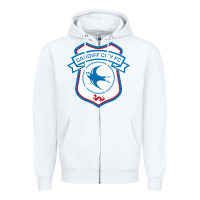 White cardiff-city-fc Zipper Hoodie - linhVisuals