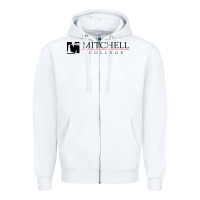 White Mitchell College Zipper Hoodie - linhVisuals