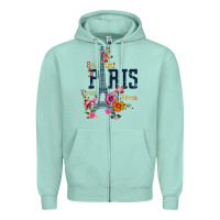 Seafoam PARIS Zipper Hoodie - linhVisuals