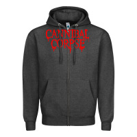 Charcoal Heather cannibal music Zipper Hoodie - linhVisuals