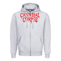 Heather Grey cannibal music Zipper Hoodie - linhVisuals
