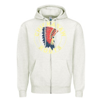 Oatmeal Heather chickasaw roots headdress native american chickasaw nation Zipper Hoodie - linhVisuals