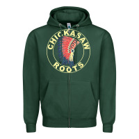 Sports Green chickasaw roots headdress native american chickasaw nation Zipper Hoodie - linhVisuals