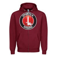 Burgundy charlton-fc Zipper Hoodie - linhVisuals