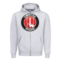 Heather Grey charlton-fc Zipper Hoodie - linhVisuals
