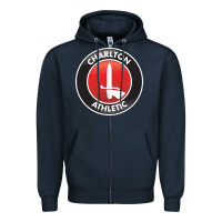 Navy charlton-fc Zipper Hoodie - linhVisuals