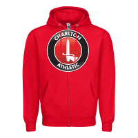 Red charlton-fc Zipper Hoodie - linhVisuals