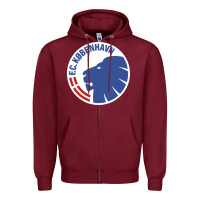 Burgundy fc-københavn Zipper Hoodie - linhVisuals