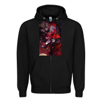 Black hazbin, hazbin hotel alastor, jeby,angel dust, demon Zipper Hoodie - linhVisuals
