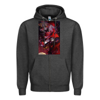 Charcoal Heather hazbin, hazbin hotel alastor, jeby,angel dust, demon Zipper Hoodie - linhVisuals
