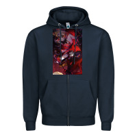 Navy hazbin, hazbin hotel alastor, jeby,angel dust, demon Zipper Hoodie - linhVisuals