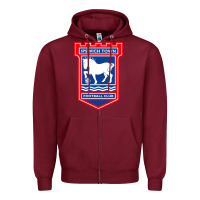 Burgundy ipswich-town-fc Zipper Hoodie - linhVisuals