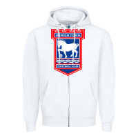 White ipswich-town-fc Zipper Hoodie - linhVisuals
