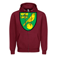 Burgundy norwich-fc Zipper Hoodie - linhVisuals