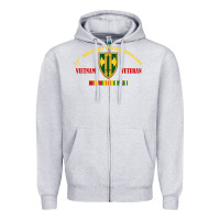 Heather Grey 18th military police brigade vietnam veteran veterans day Zipper Hoodie - linhVisuals