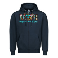 Navy faith can move mountains Zipper Hoodie - JahusDesignShop