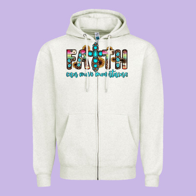 Faith Can Move Mountains Zipper Hoodie Designed By Jahusdesignshop