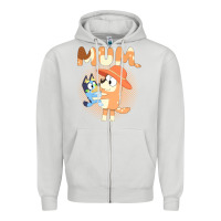 Dove Grey Bluey Mum Zipper Hoodie - linhVisuals