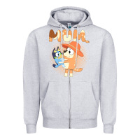 Heather Grey Bluey Mum Zipper Hoodie - linhVisuals