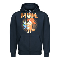 Navy Bluey Mum Zipper Hoodie - linhVisuals