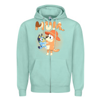 Seafoam Bluey Mum Zipper Hoodie - linhVisuals