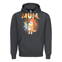 Smoke Bluey Mum Zipper Hoodie - linhVisuals