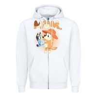White Bluey Mum Zipper Hoodie - linhVisuals