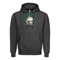 Charcoal Heather motorcycle police law enforcement Zipper Hoodie - linhVisuals