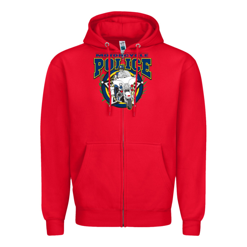Motorcycle Police Law Enforcement Zipper Hoodie by linhVisuals | Teevron