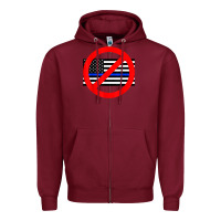 Burgundy anti police state tee Zipper Hoodie - linhVisuals