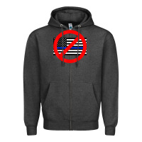 Charcoal Heather anti police state tee Zipper Hoodie - linhVisuals