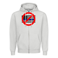 Dove Grey anti police state tee Zipper Hoodie - linhVisuals