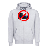 Heather Grey anti police state tee Zipper Hoodie - linhVisuals