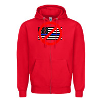 Red anti police state tee Zipper Hoodie - linhVisuals