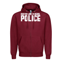 Burgundy australian federal police Zipper Hoodie - linhVisuals