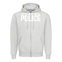 Dove Grey australian federal police Zipper Hoodie - linhVisuals