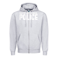 Heather Grey australian federal police Zipper Hoodie - linhVisuals