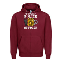 Burgundy kids future police officer policeman Zipper Hoodie - linhVisuals