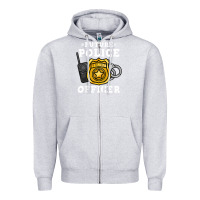 Heather Grey kids future police officer policeman Zipper Hoodie - linhVisuals