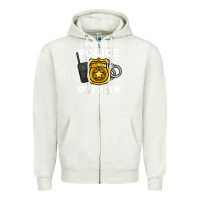 Oatmeal Heather kids future police officer policeman Zipper Hoodie - linhVisuals