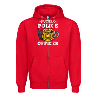 Red kids future police officer policeman Zipper Hoodie - linhVisuals