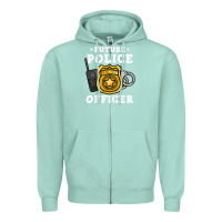 Seafoam kids future police officer policeman Zipper Hoodie - linhVisuals