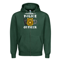 Sports Green kids future police officer policeman Zipper Hoodie - linhVisuals