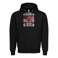 Black my favorite firefighter calls me sister. Zipper Hoodie - linhVisuals